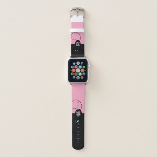 Hello Kitty Two Tone Pink and Black Apple Watch Band
