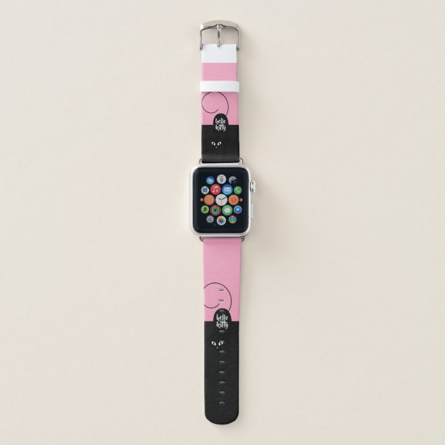 Hello Kitty Two Tone Pink and Black Apple Watch Band Zazzle