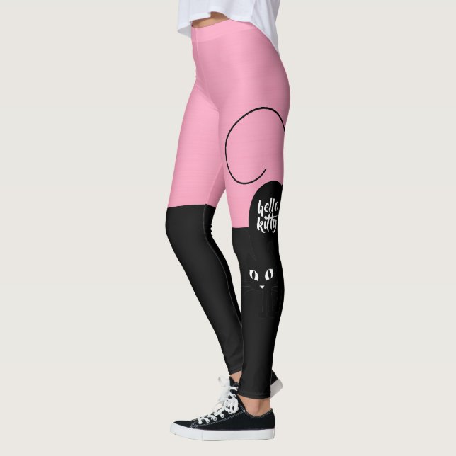 Hello Kitty, Two Tone Pink and Black Leggings (Left)