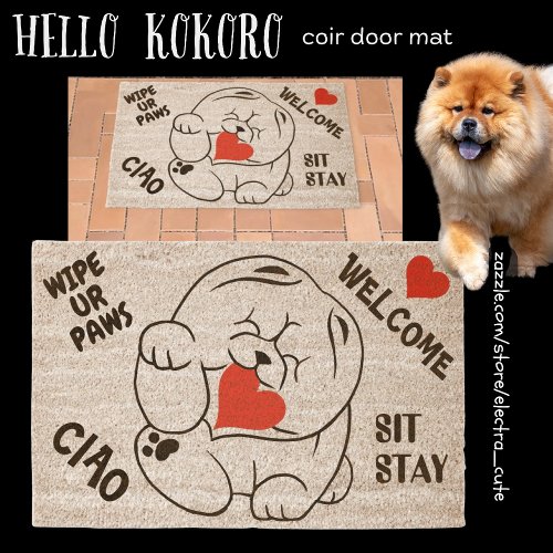 HELLO KOKORO  Chow dog Fiber Doormat