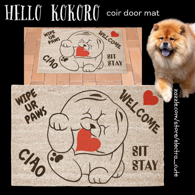 HELLO KOKORO  Chow dog Fiber Doormat (Creator Uploaded)