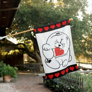 HELLO KOKORO Chow dog House Flag