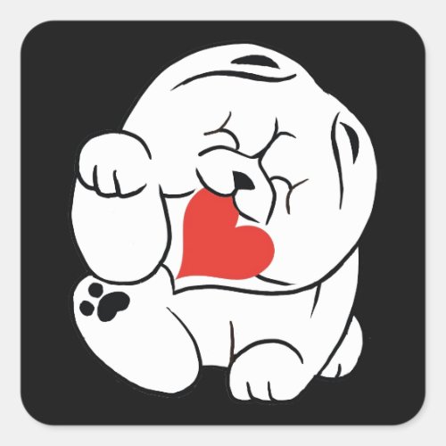 HELLO KOKORO  Chow dog Square Sticker