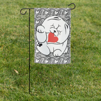 HELLO KOKORO floral Chow dog Garden Flag