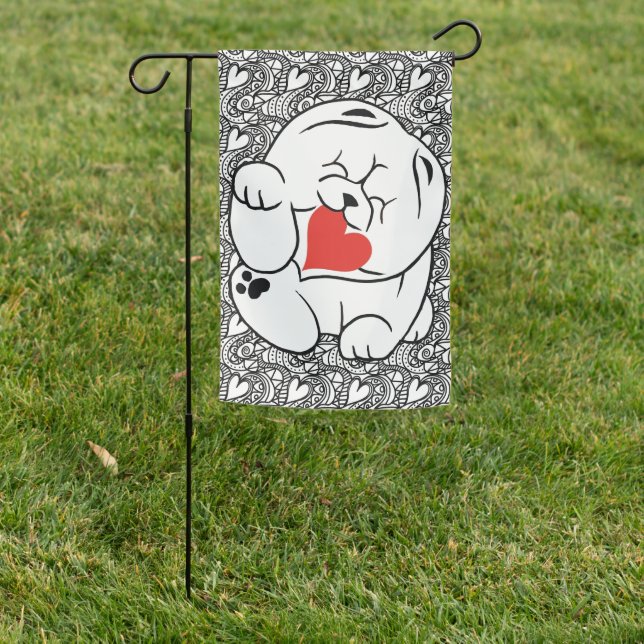 HELLO KOKORO floral Chow dog    Garden Flag (In SItu)