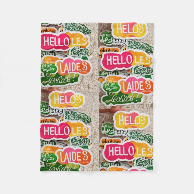 Hello ladies  fleece blanket (Front)