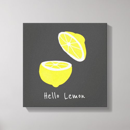 Hello Lemon modern yellow fruit Canvas Print