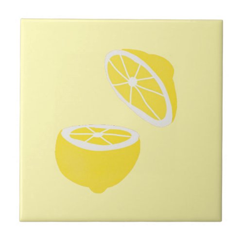 Hello Lemon modern yellow fruit Ceramic Tile