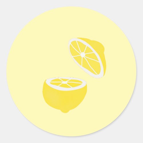 Hello Lemon modern yellow fruit Classic Round Sticker