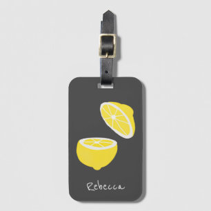 Hello Lemon modern yellow fruit Luggage Tag