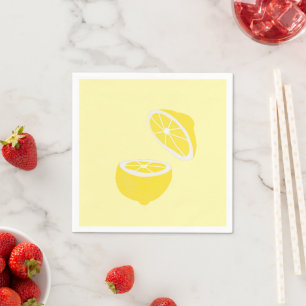 Hello Lemon modern yellow fruit Napkins