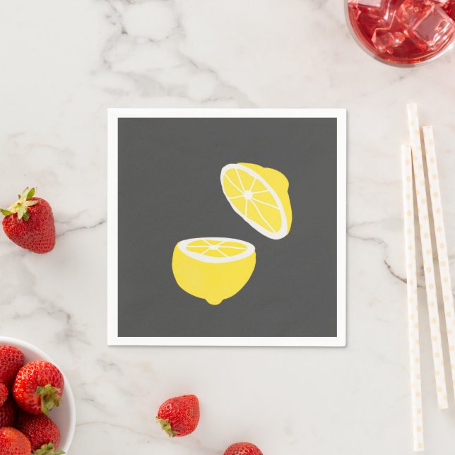 Hello Lemon modern yellow fruit Napkins (Insitu)
