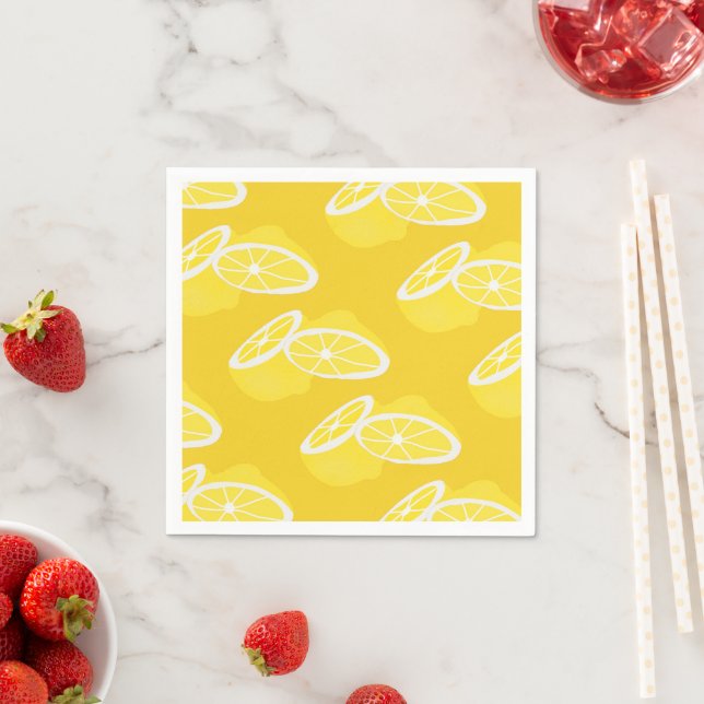 Hello Lemon modern yellow fruit Napkins (Insitu)