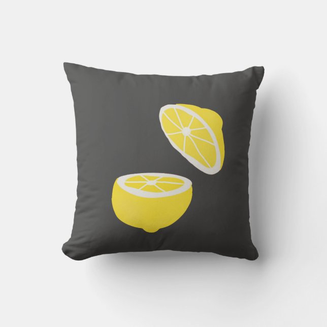 Hello Lemon modern yellow fruit Throw Pillow (Front)