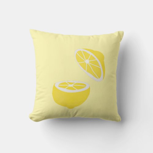 Hello Lemon modern yellow fruit Throw Pillow