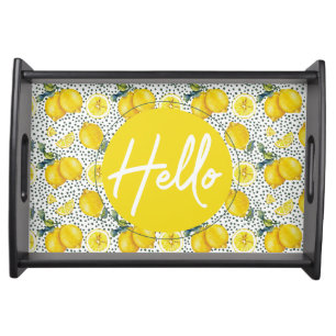 Hello Lemon Pattern Serving Tray