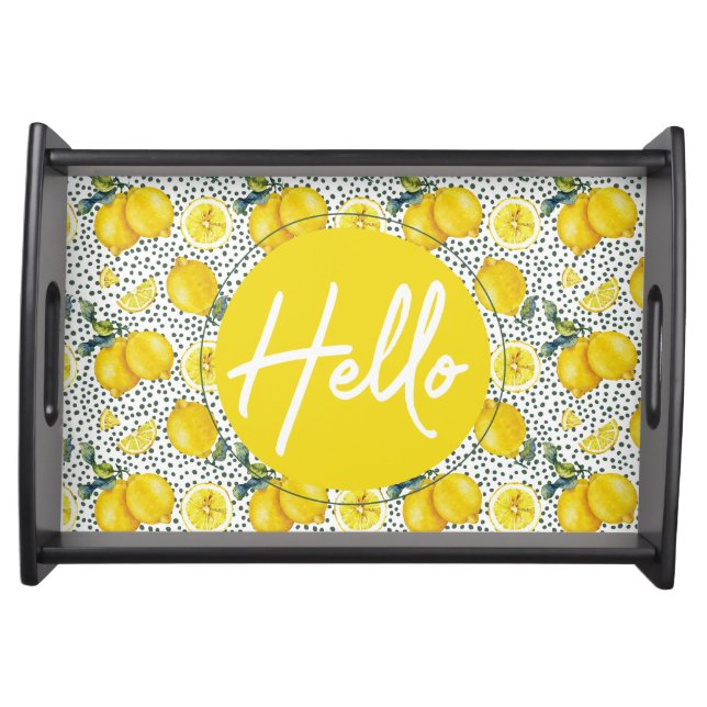 Hello Lemon Pattern Serving Tray (Front)