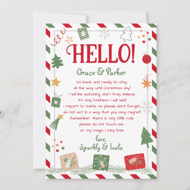 Hello Letter from Your Christmas Elves Invitation (Front)