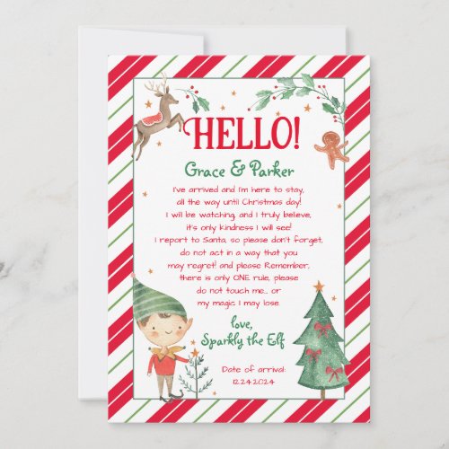 Hello Letter from Your Elf Letter Invitation