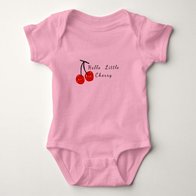 Hello litlle cherry baby bodysuit (Front)