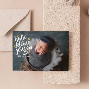 Hello little boy Golden Hart Fotocollage Baby Announcement