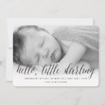 Hello Little Darling Gender Neutral Photo Birth Announcement