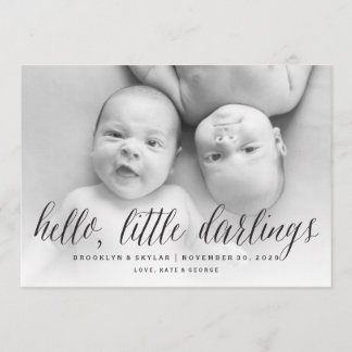 Hello Little Darlings Twins Birth Announcement