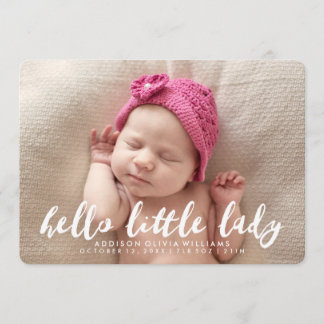 Hello Little Lady | Photo Birth Announcement