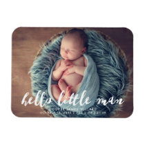 Hello Little Man | Photo Birth Announcement Magnet