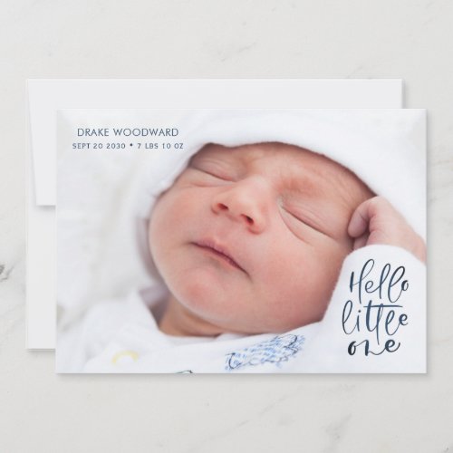 Hello Little One Baby Photo Collage Birth Stats Announcement