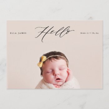 Hello Little One Birth Announcement // Black by blush_printables at Zazzle