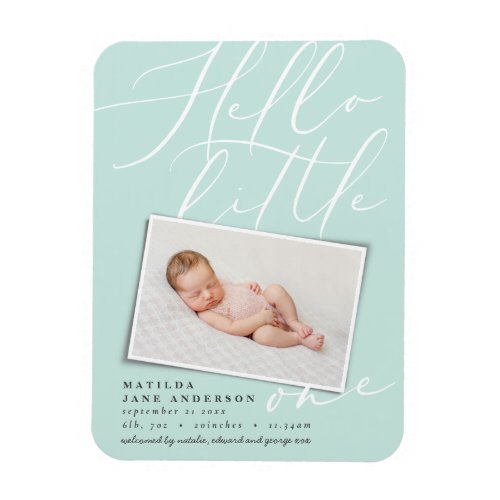 Hello little one chic modern photo magnet