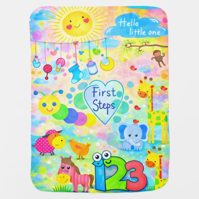 Hello Little One First Steps Baby Blanket (Front)