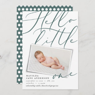 Hello little one modern photo announcement