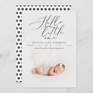 Hello little one modern photo announcement