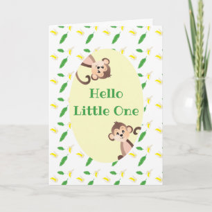 Hello Little One Monkey Congratulations Card