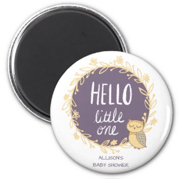 Hello Little One Owl Baby Shower Favor Magnet by Lovewhatwedo at Zazzle