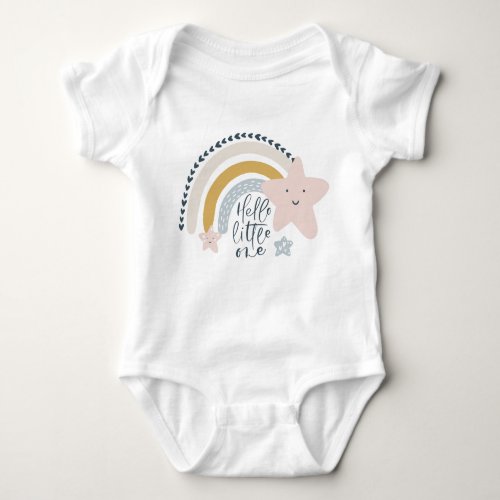 Hello Little One Watercolor Rainbow Baby Bodysuit