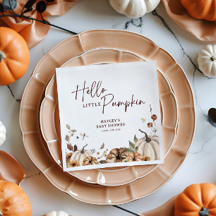 Hello Little Pumpkin Fall Baby Shower Napkins