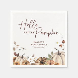 Hello Little Pumpkin Fall Baby Shower Napkins