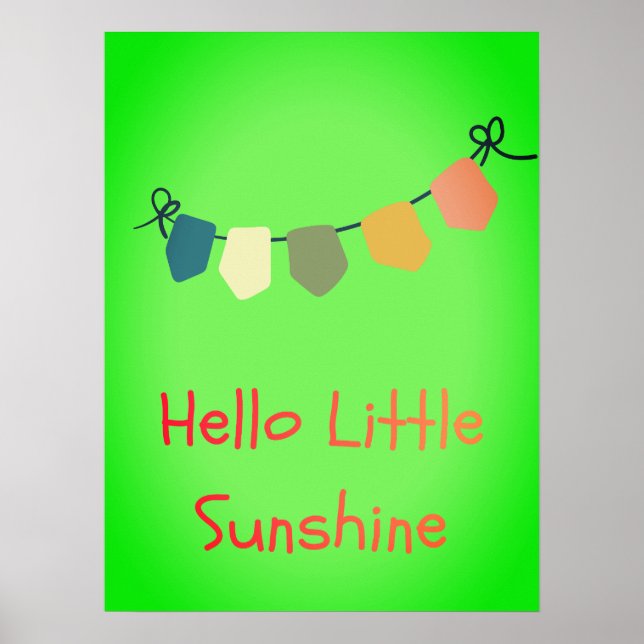Hello Little Sunshine Nursery Wall Art Print (Front)