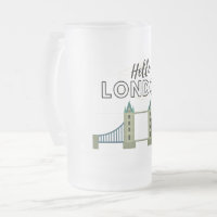 Hello London Frosted Glass Beer Mug