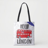 Hello London | Hand Lettered Sign With Umbrella