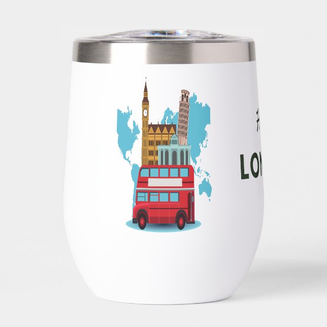 Hello London Thermal Wine Tumbler (Front)