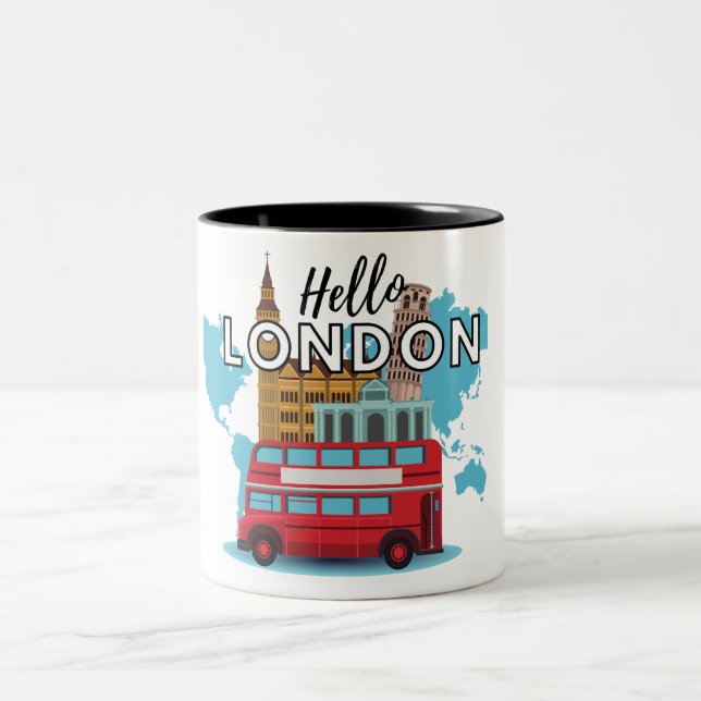 Hello London Two-Tone Coffee Mug (Center)