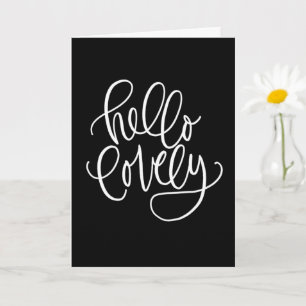 HELLO LOVELY Elegant Hand-Lettered Calligraphy Card