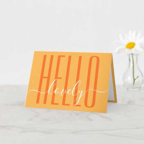 Hello Lovely Modern Typography Calligraphy Script Card
