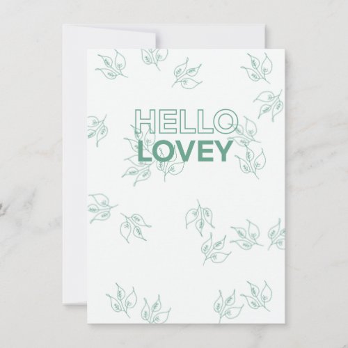 Hello lovey note card