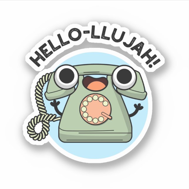 Hello-lujah Funny Telephone Pun  Sticker (Front)