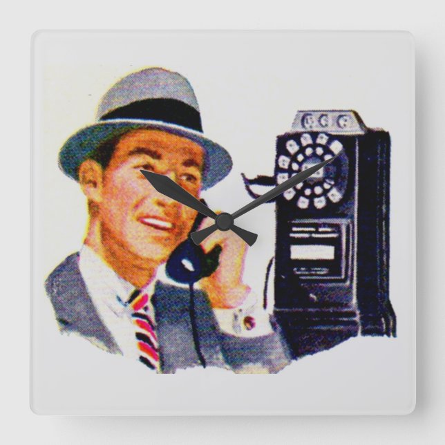 Hello, Mabel? It's Tony. Square Wall Clock (Front)